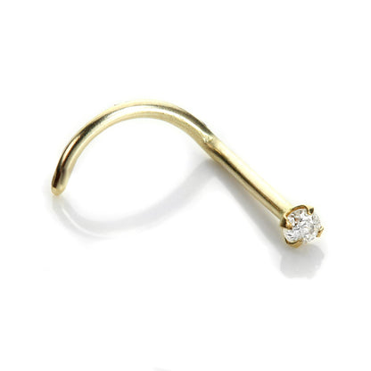 9 Karat Gelbgold Diamant Nasenschraube