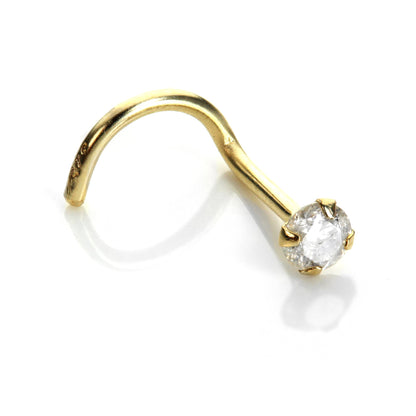 9 Karat Gelbgold Diamant Nasenschraube
