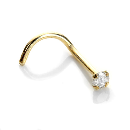 9 Karat Gelbgold Diamant Nasenschraube