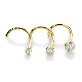 9 Karat Gelbgold Diamant Nasenschraube