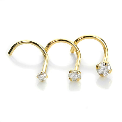 9 Karat Gelbgold Diamant Nasenschraube