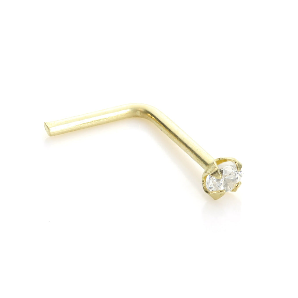 Nasenstecker aus 9 Karat Gelbgold mit klarem Kristall