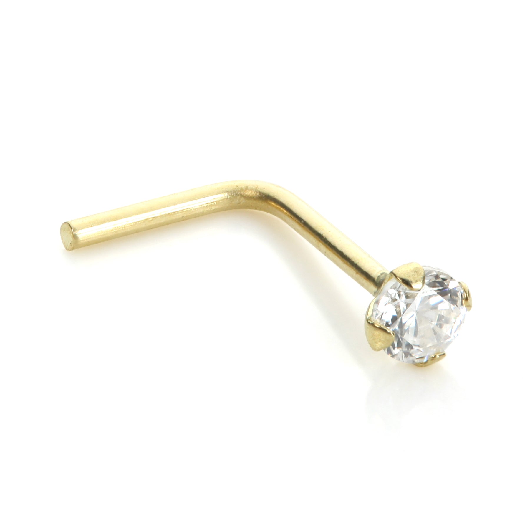 Nasenstecker aus 9 Karat Gelbgold mit klarem Kristall