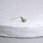 Nasenstecker aus 9 Karat Gelbgold mit klarem Kristall