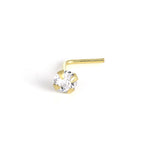 9 Karat Gold L-förmig Kristall 2,5 mm Nasenstecker