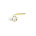 9 Karat Gold L-förmiger Kristall Nasenstecker 1,5 mm - 2,5 mm