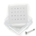 20er-Pack Sterlingsilber 4-fach gefasste CZ 2 mm Nasenstecker