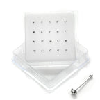 20 Pack Sterlingsilber 3 Prong Set CZ 2 mm Nose Studs