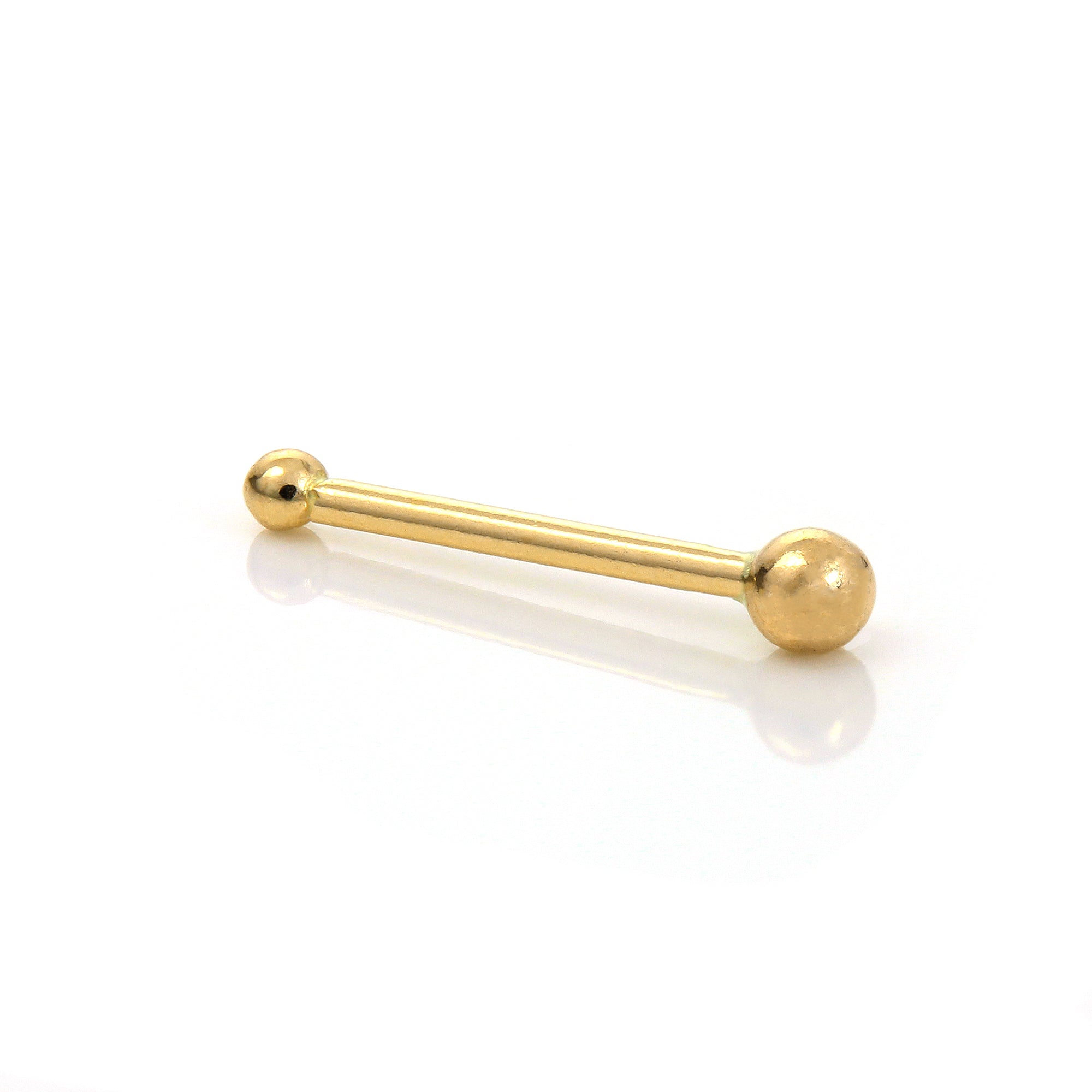 9 Karat Gelbgold L - Förmig 1,5 mm Rund CZ Kristall Klar Nasenstecker