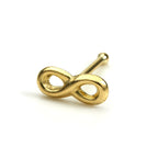 Nasenstecker mit Kugelende aus 9 Karat Gold mit Unendlichkeitsschleife