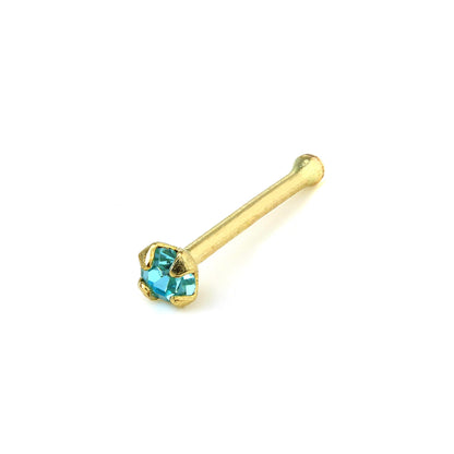 Nasenstecker aus 9 Karat Gold mit 1,5 mm CZ-Kristall in Zackenform