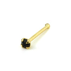 Nasenstecker mit Kugelende aus 9 Karat Gold mit Zirkonia in Krappenfassung, 1,5 mm
