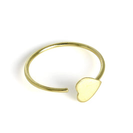 9 Karat Gold Flach Herz Offen Creolen Nasenring