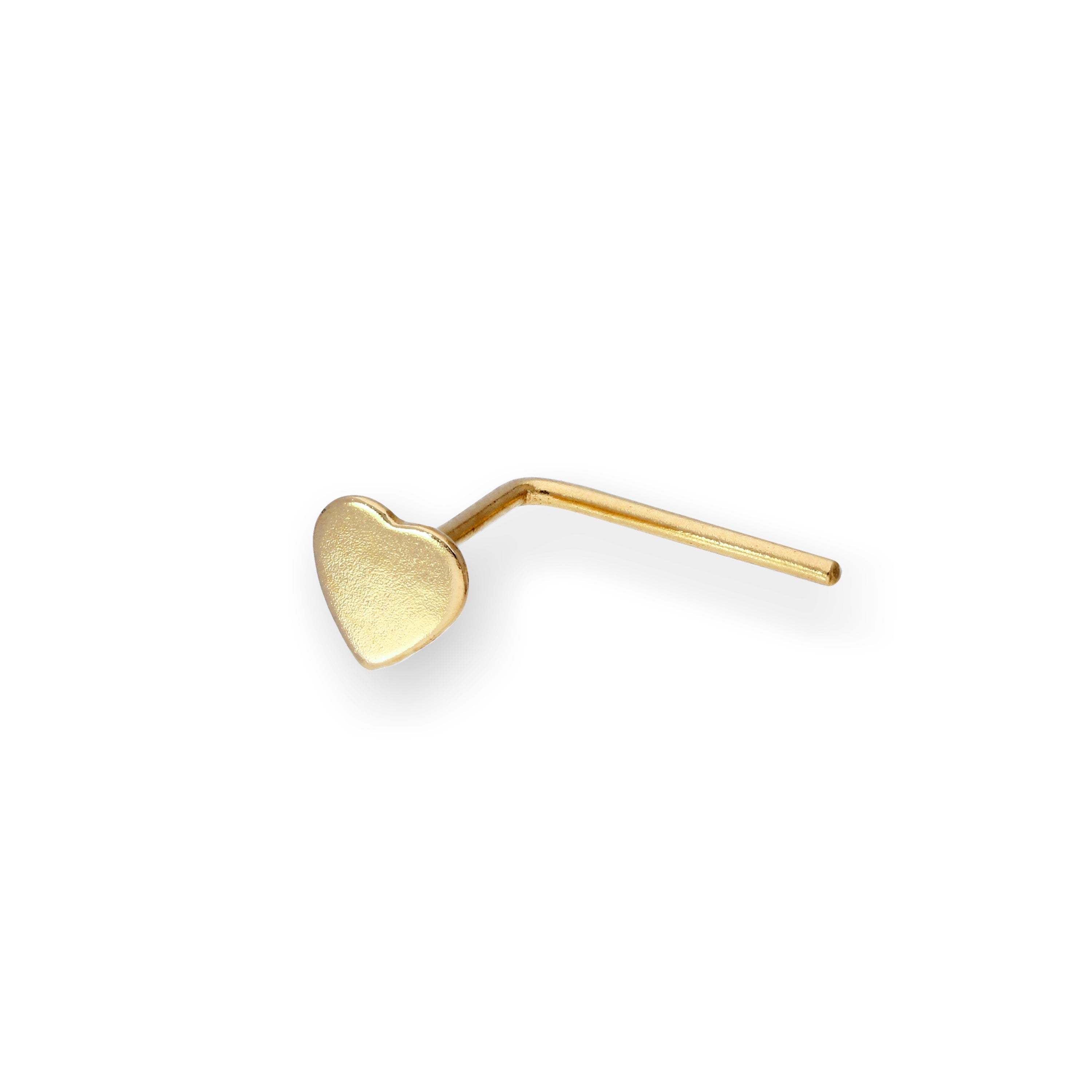 9 Karat Gold 3 mm Herz Nasenstecker