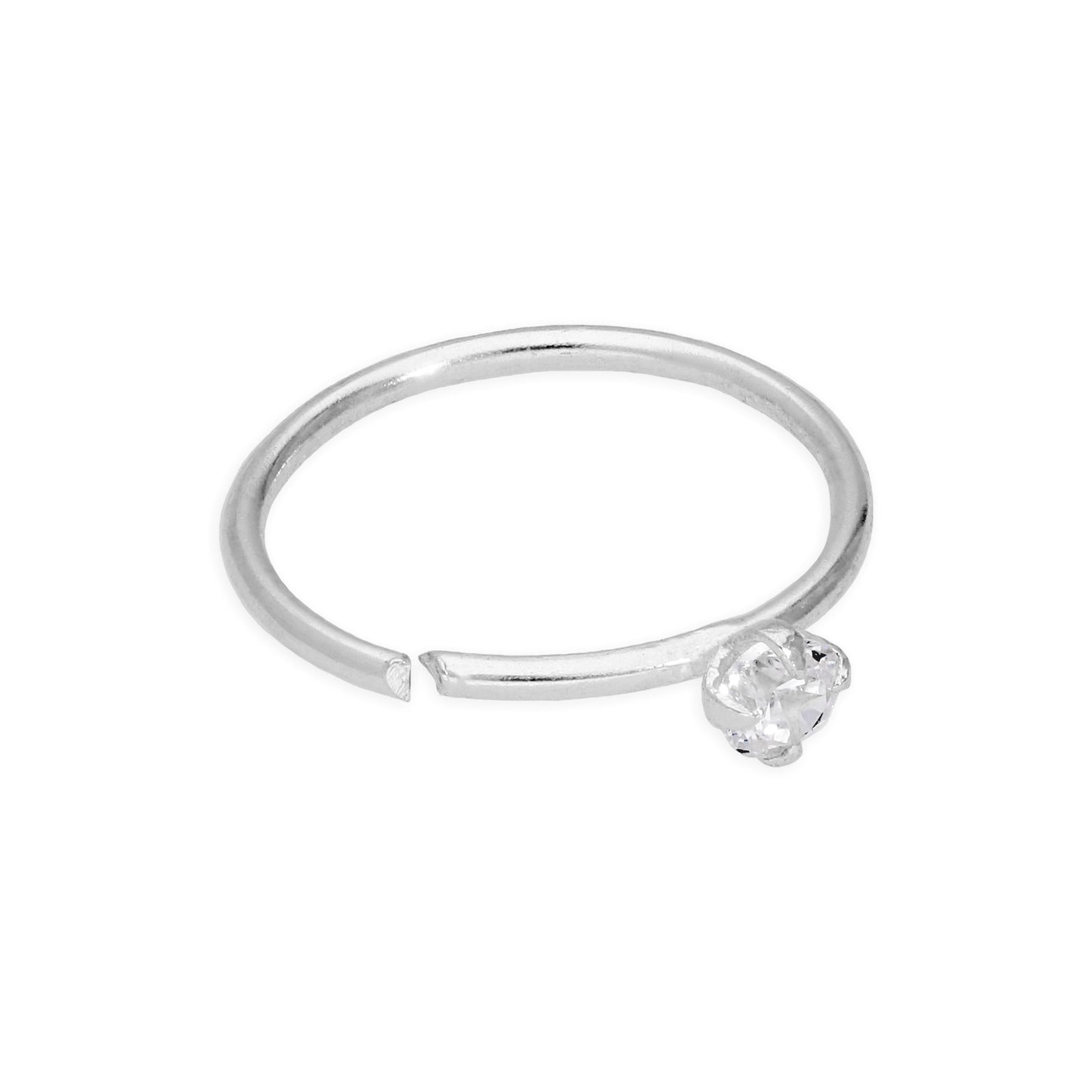 Sterlingsilber 4 Krallenfassung Edelsteinbesetzt Nase und Ohr Tragus Ring