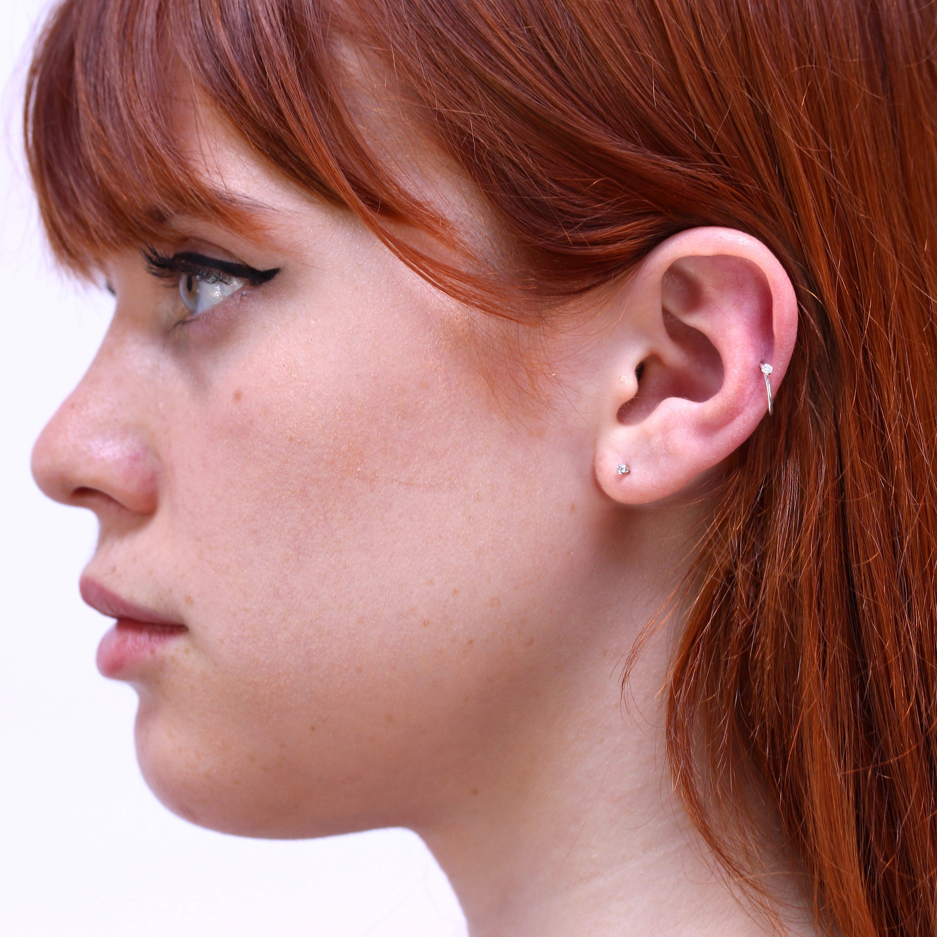 Sterlingsilber 4 Krallenfassung Edelsteinbesetzt Nase und Ohr Tragus Ring