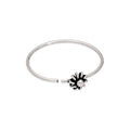 Nasen- und Tragus-Ring aus Sterlingsilber mit Blume, oxidiert