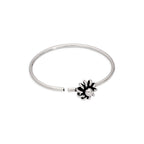 Nasen- und Tragus-Ring aus Sterlingsilber mit Blume, oxidiert