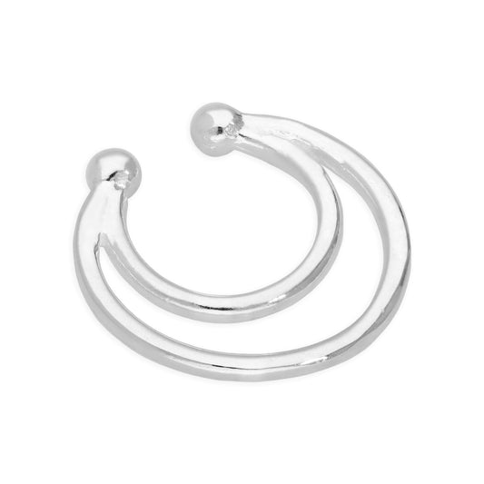 Sterlingsilber Zwillings Hufeisen Schein Septum Ring