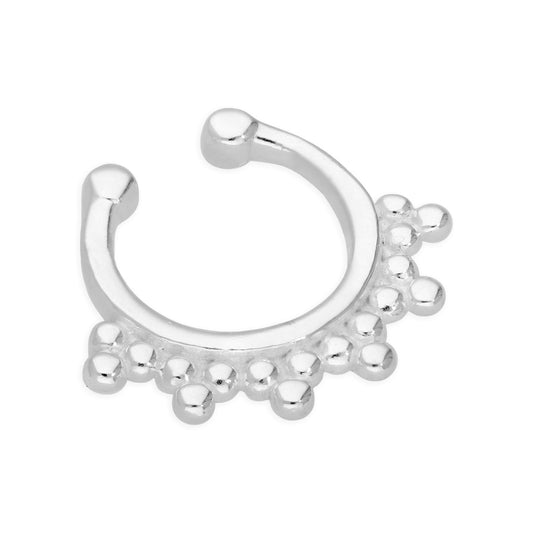 Sterlingsilber Kügelchenbesetzt Schein Septum Ring