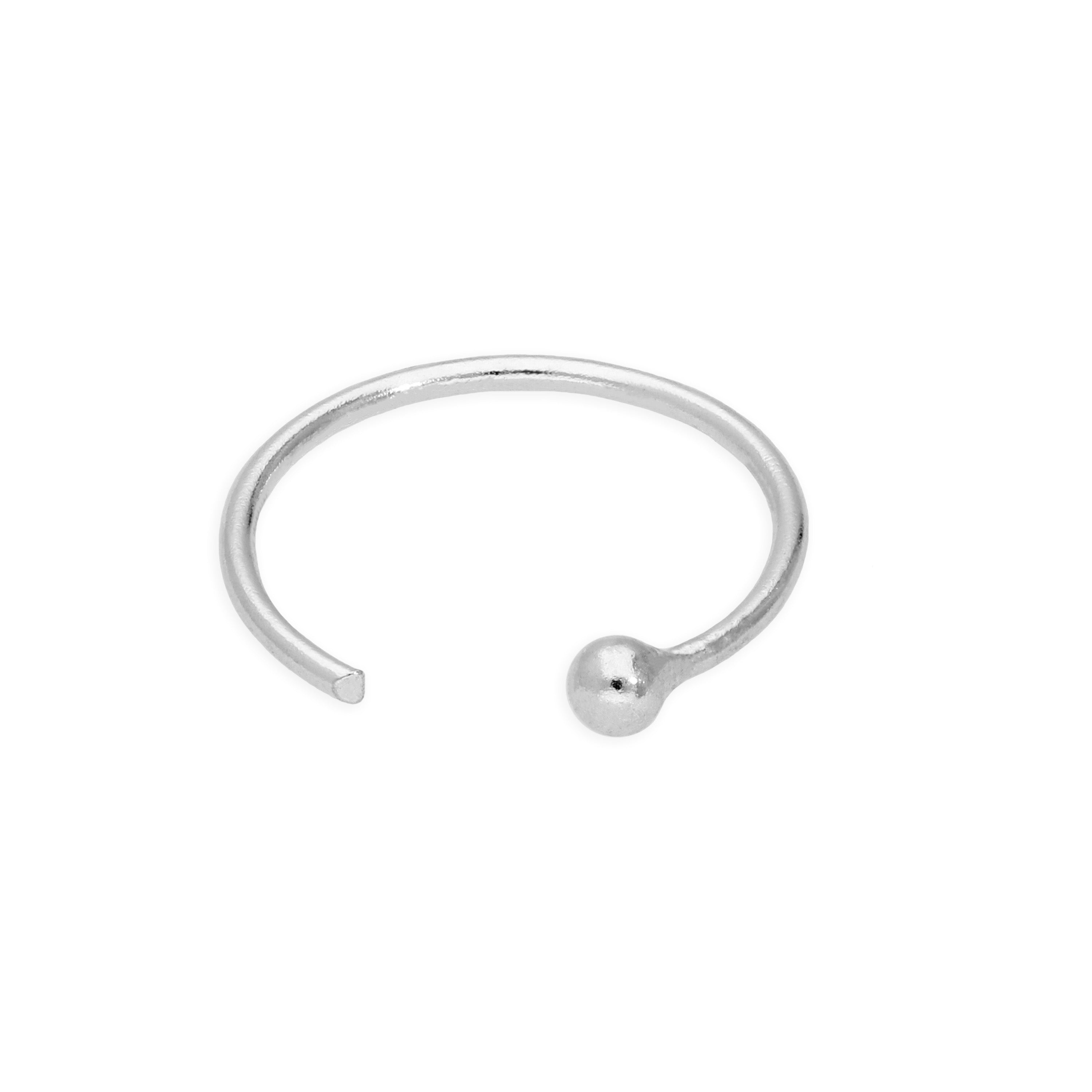 Sterlingsilber 23Ga Offen Creolen Nasenring Kugel 9 mm