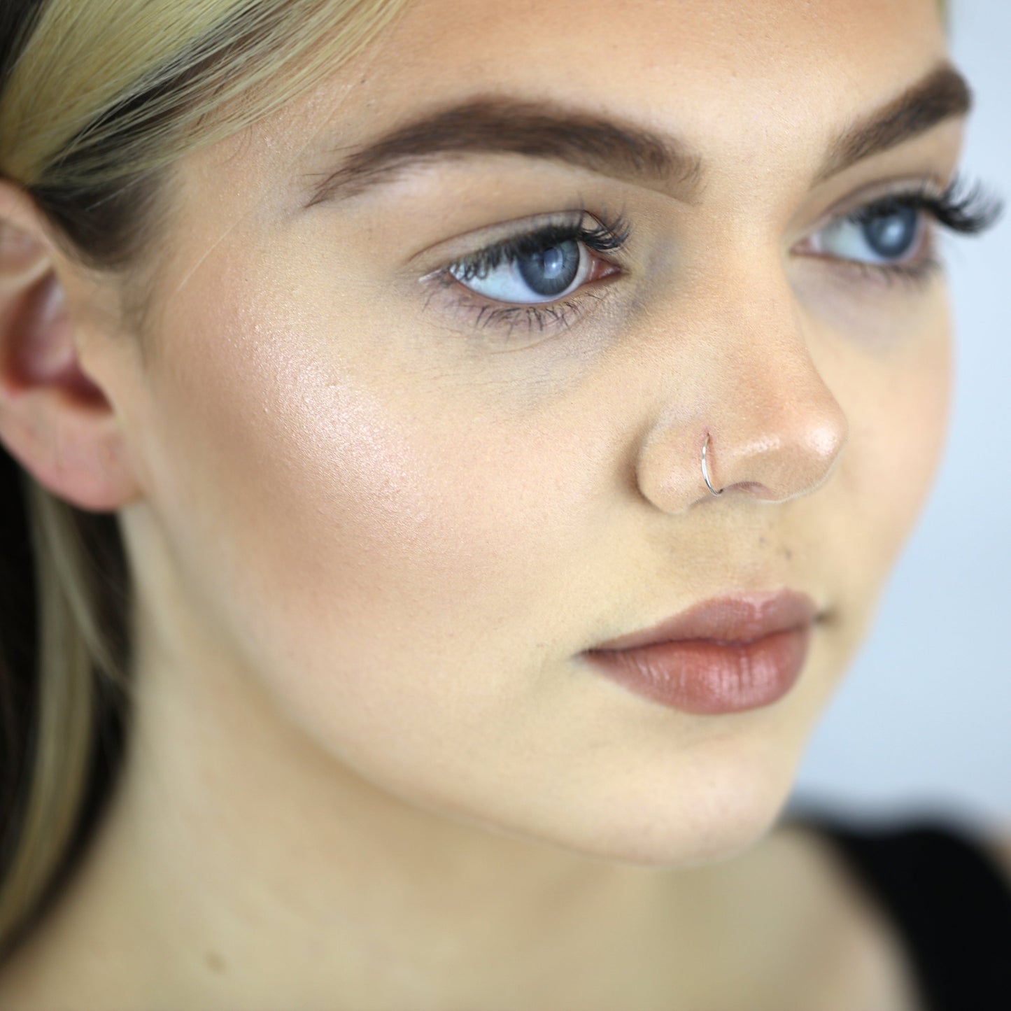 Sterlingsilber 23Ga Offen Creolen Nasenring Kugel 9mm