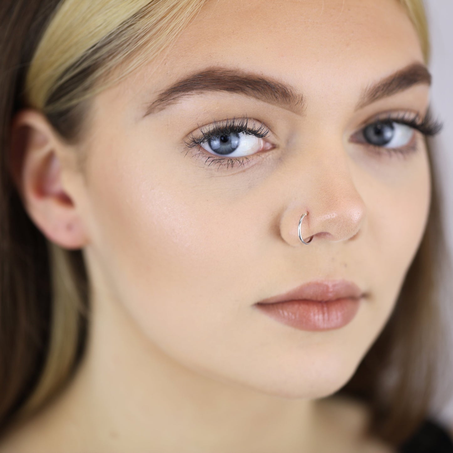 Sterlingsilber 24Ga Segment Creolen Nasenring 12mm