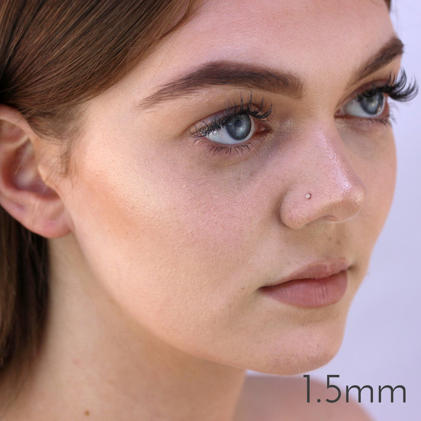 9 Karat Gelbgold Zirkonia Kristall Nasenschraubhaken