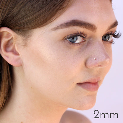 9 Karat Gelbgold Zirkonia Kristall Nasenschraubhaken