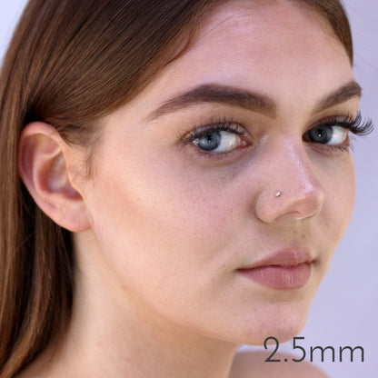 9 Karat Gelbgold Zirkonia Kristall Nasenschraubhaken