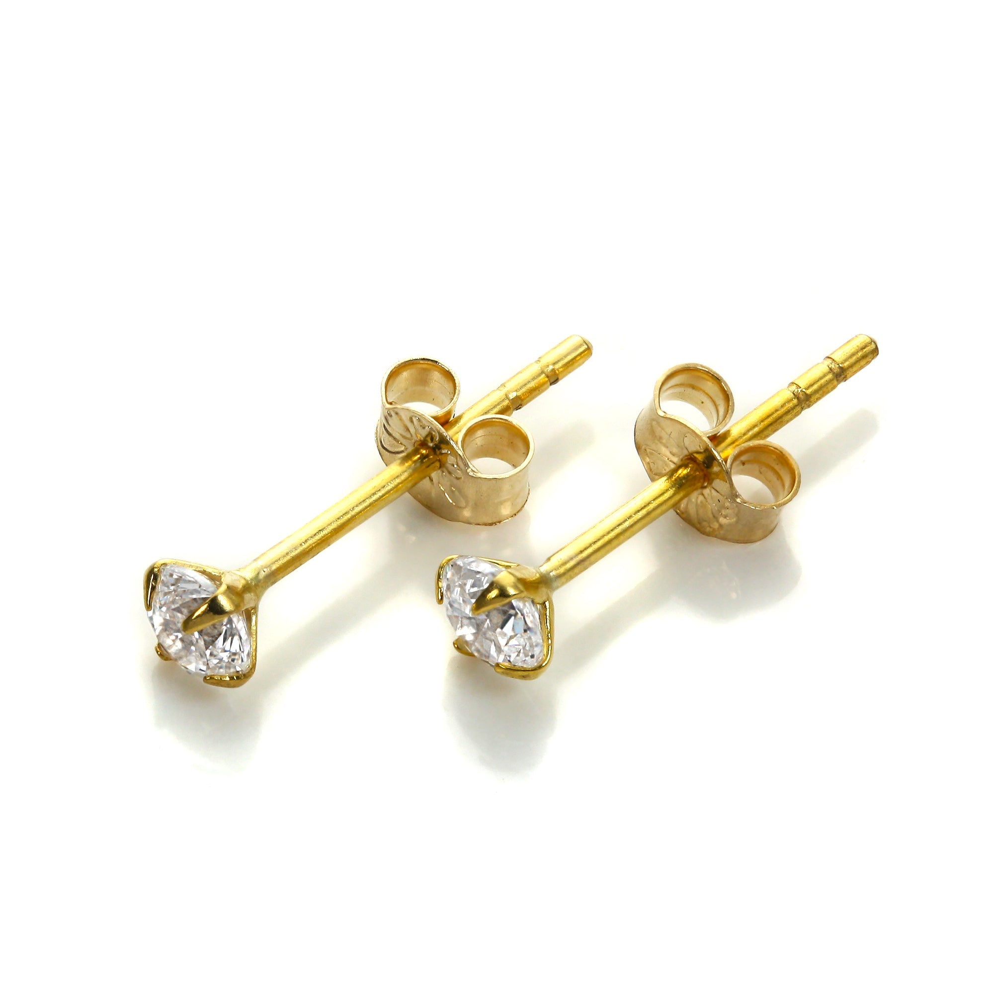 9 Karat Gelbgold Clear CZ Ohrstecker