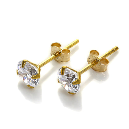 9ct Gelbgold Clear CZ Ohrstecker