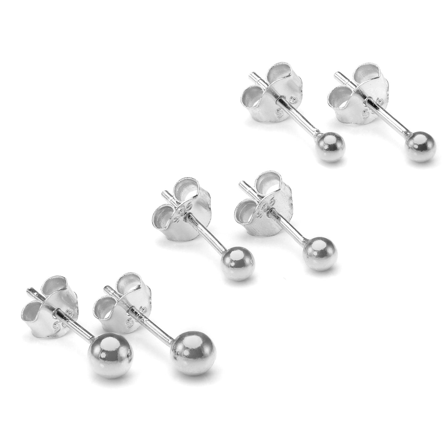Sterling Silber Kugel Ohrstecker