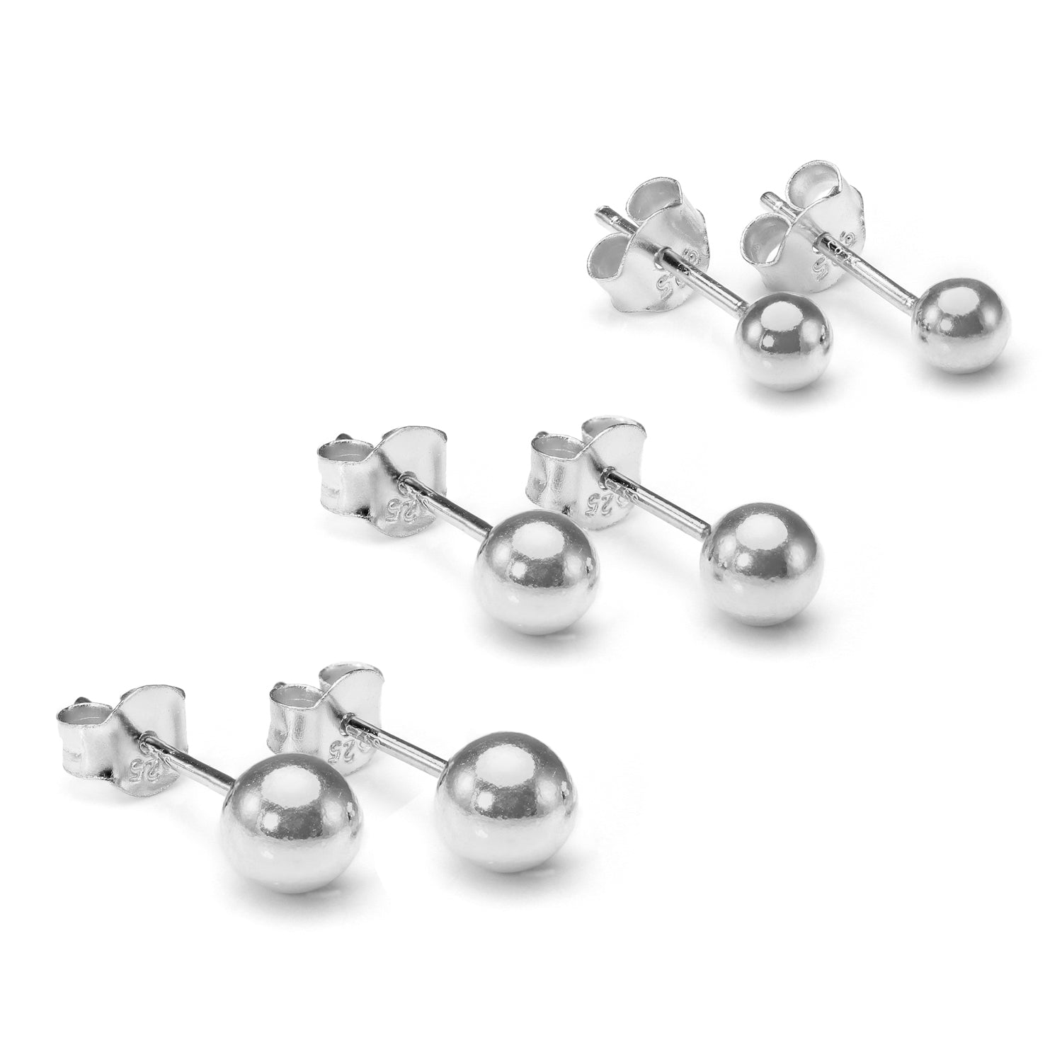 Sterlingsilber Kugel Ohrstecker