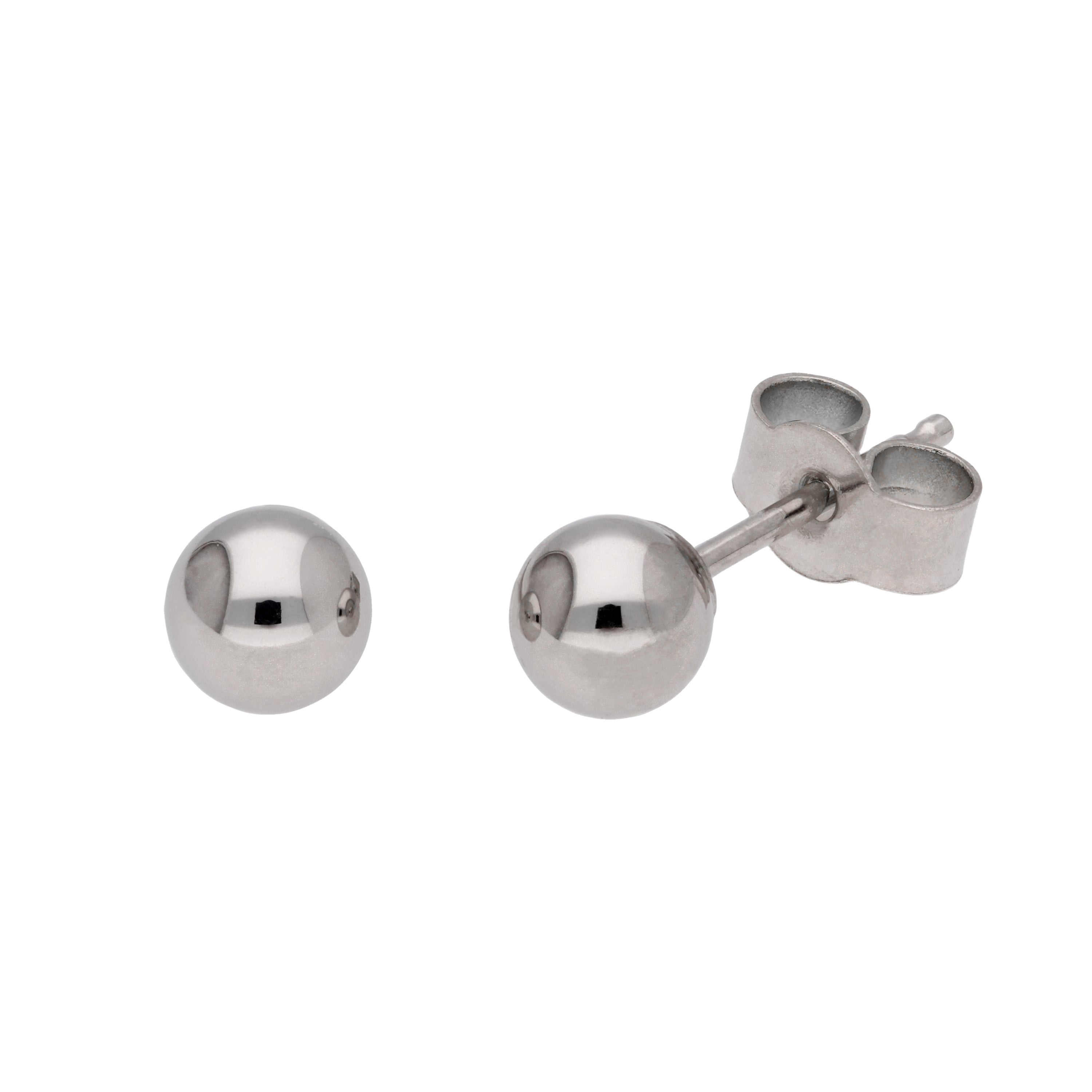 Kugelohrstecker aus 9 Karat Weißgold