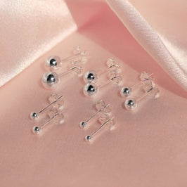 Sterlingsilber Kugel Ohrstecker