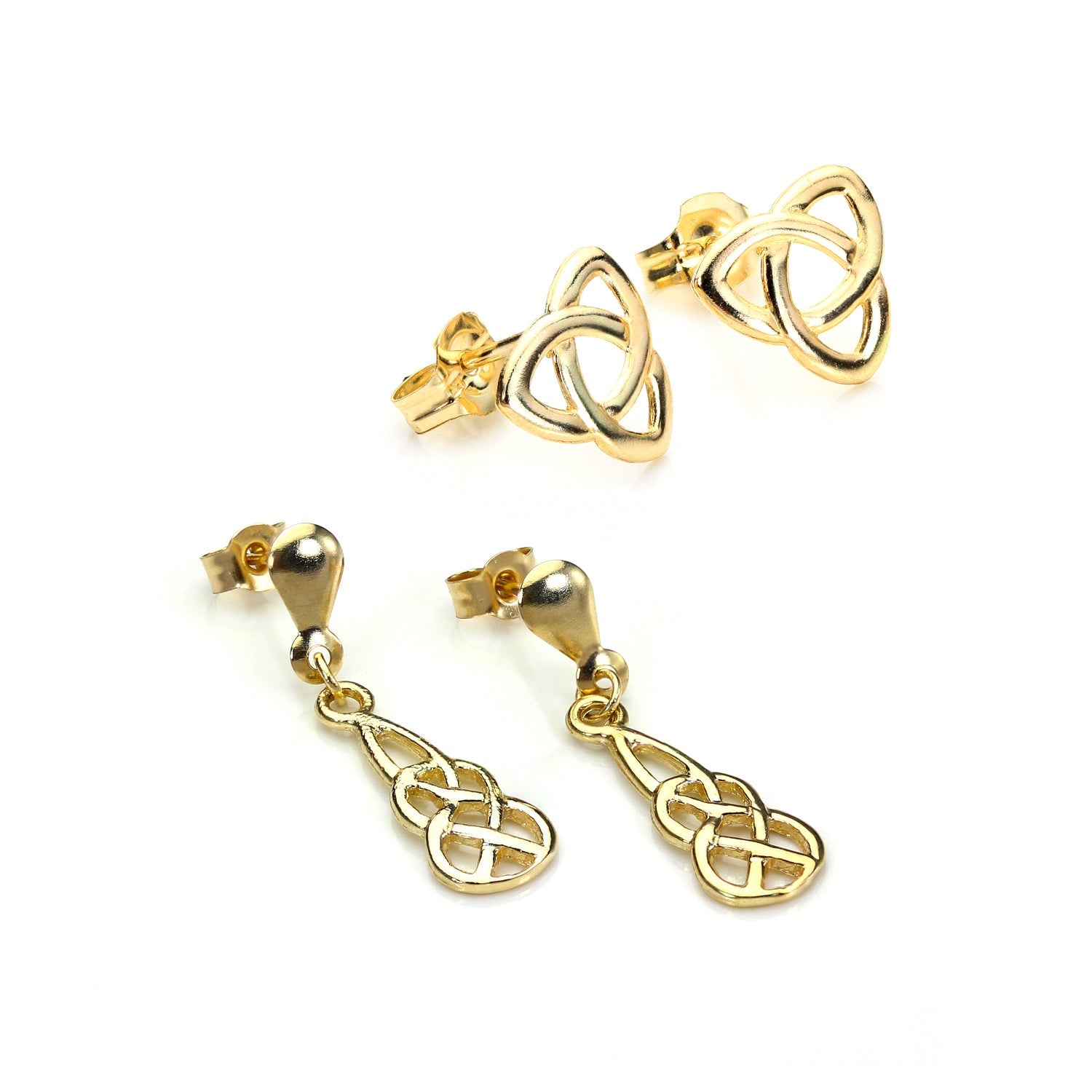 9 Karat Gold Keltischer Knoten Ohrringe Satz