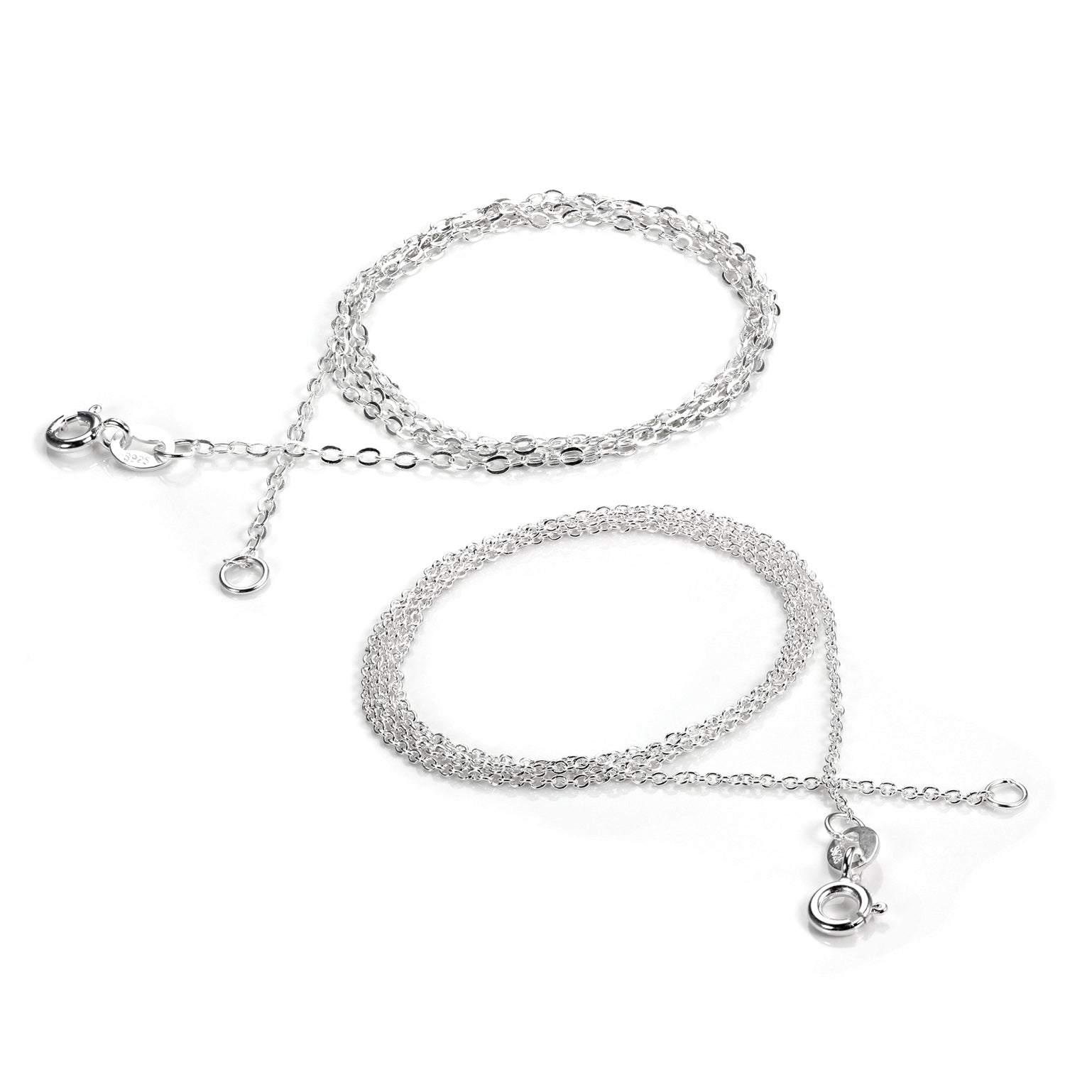 Sterlingsilber 45,5 cm Strukturierte Kette Satz