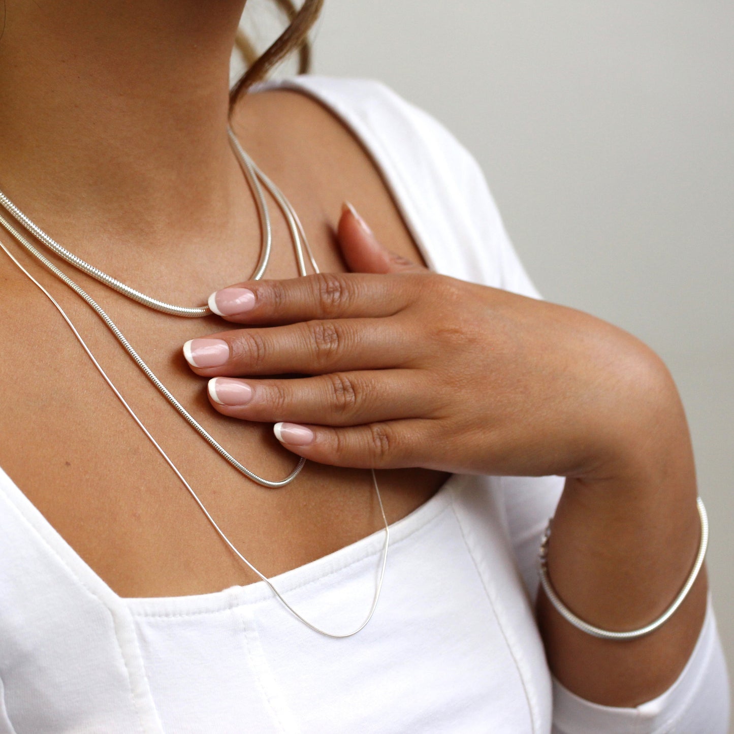 Sterlingsilber Schlangenkette oder Armband