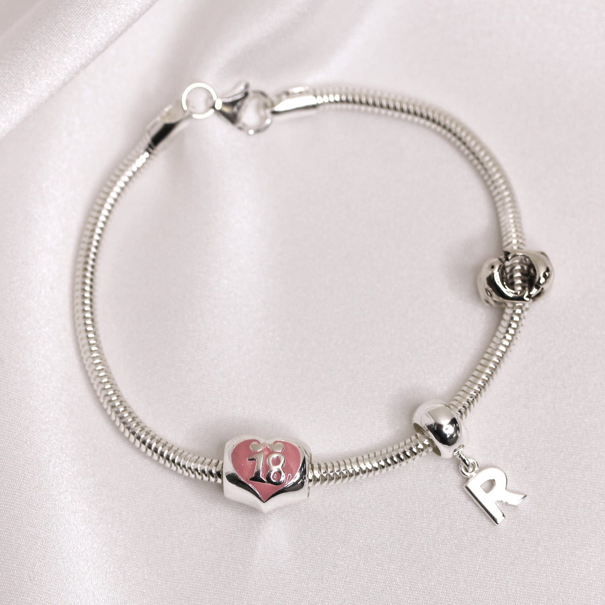 Sterlingsilber 3 mm Schlangen Armband - 18 cm