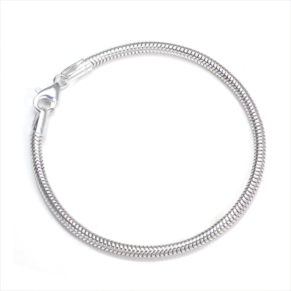 Sterlingsilber 3 mm Schlangen Armband - 18 cm