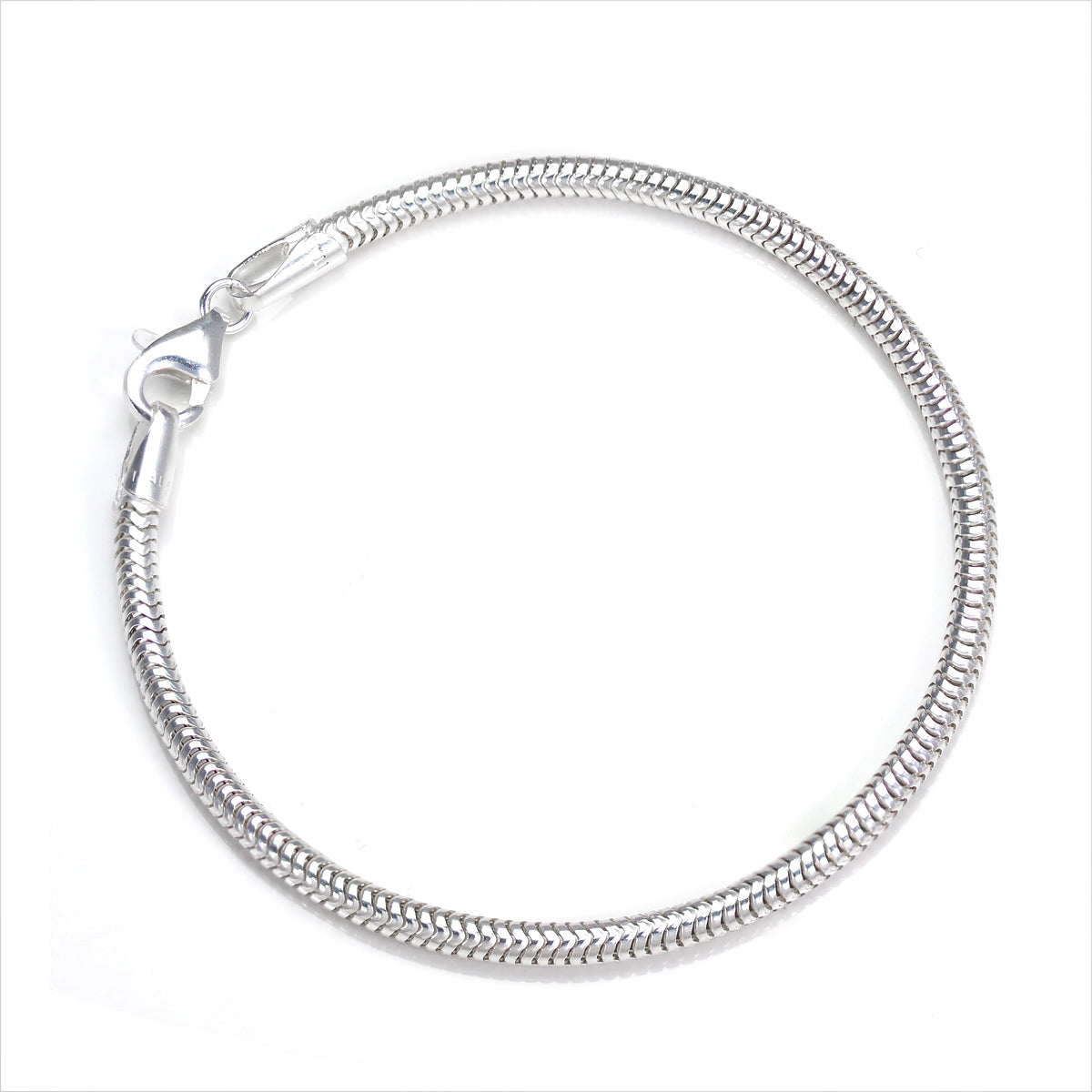 Sterlingsilber 3 mm Schlangen Armband - 18 cm