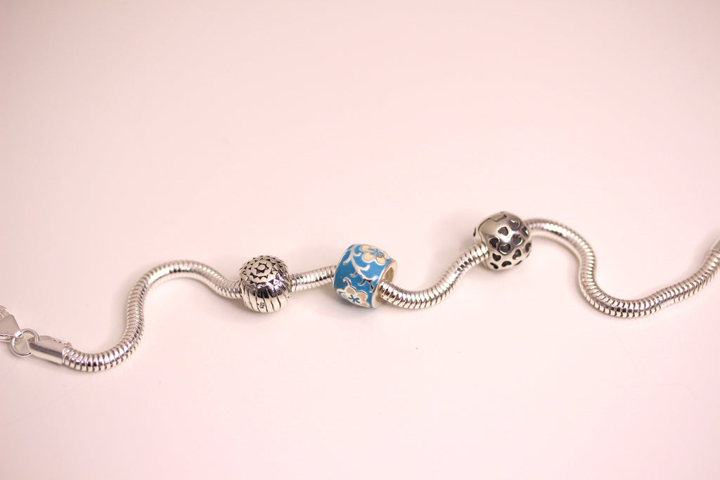 Sterlingsilber 3 mm Schlangen Armband - 18 cm