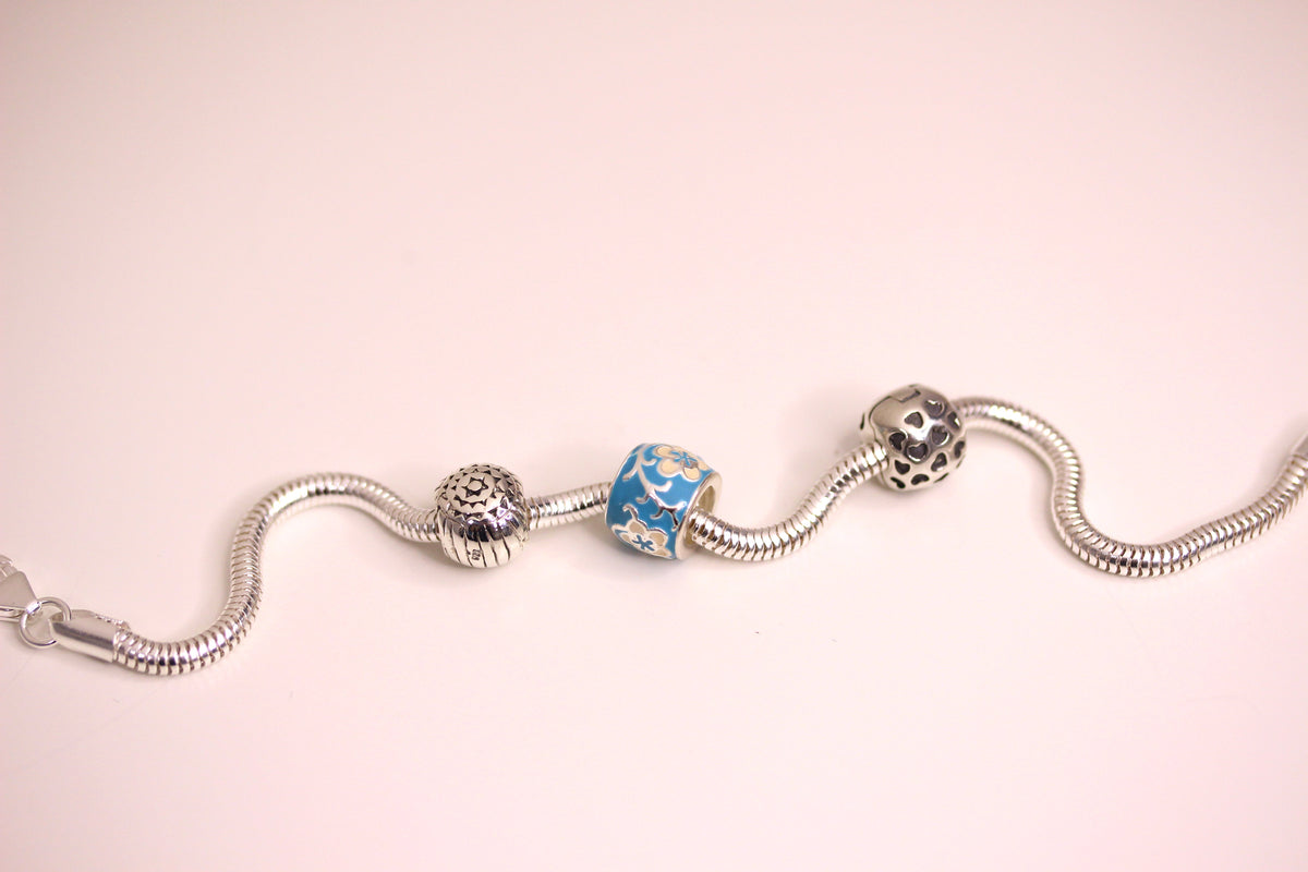 Sterlingsilber 3 mm Schlangen Armband - 18 cm