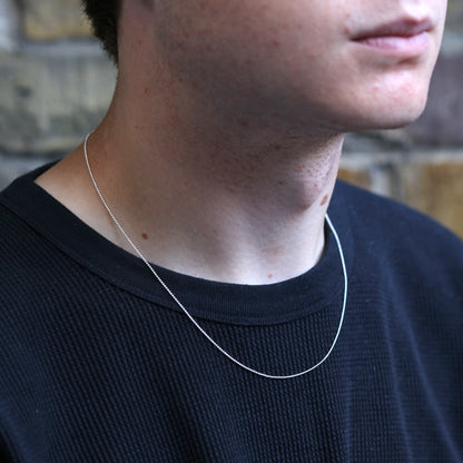 Perlenkette aus Sterlingsilber, 1 mm