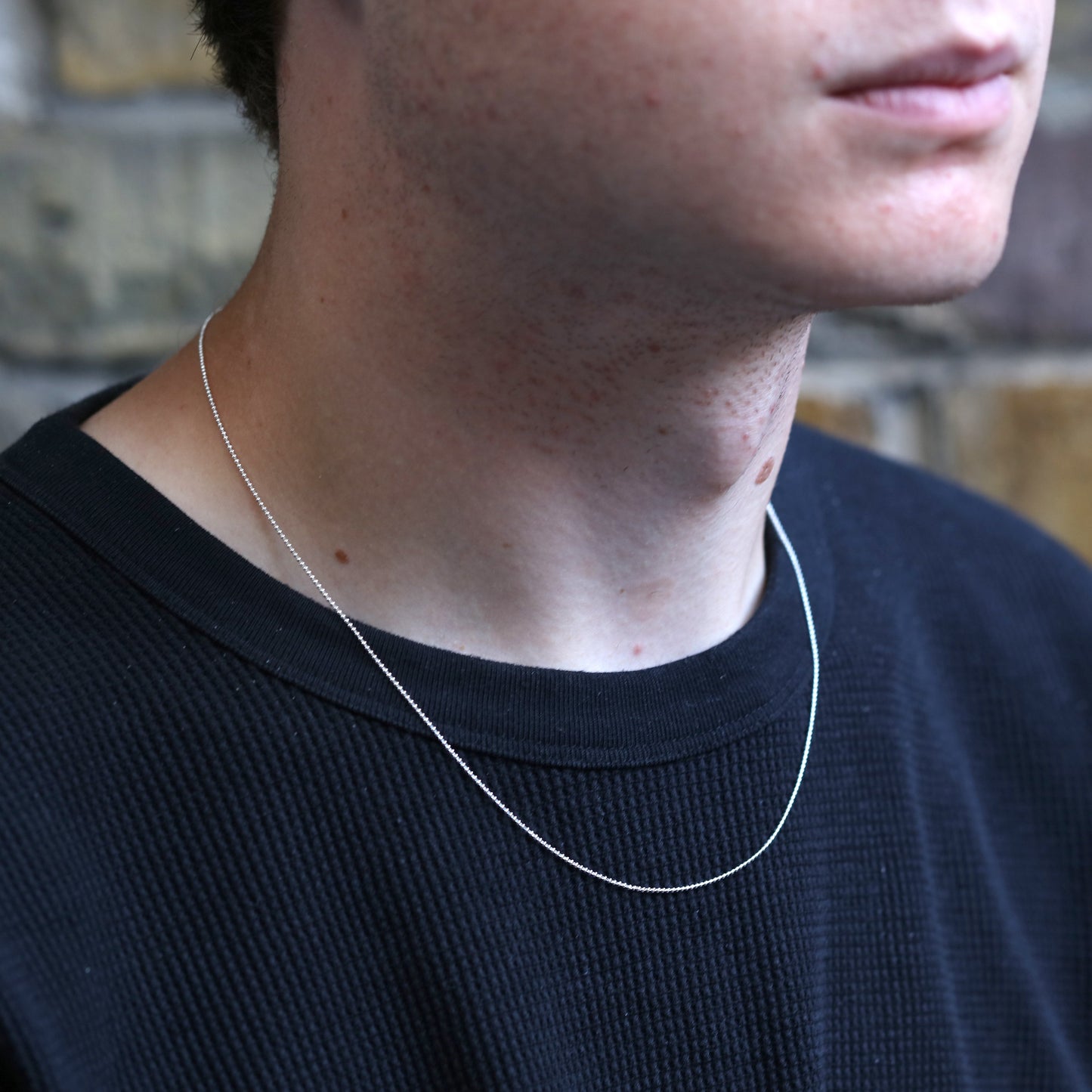 Perlenkette aus Sterlingsilber, 1 mm