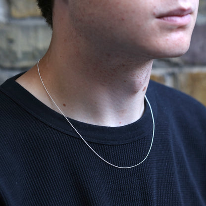 Perlenkette aus Sterlingsilber, 1 mm