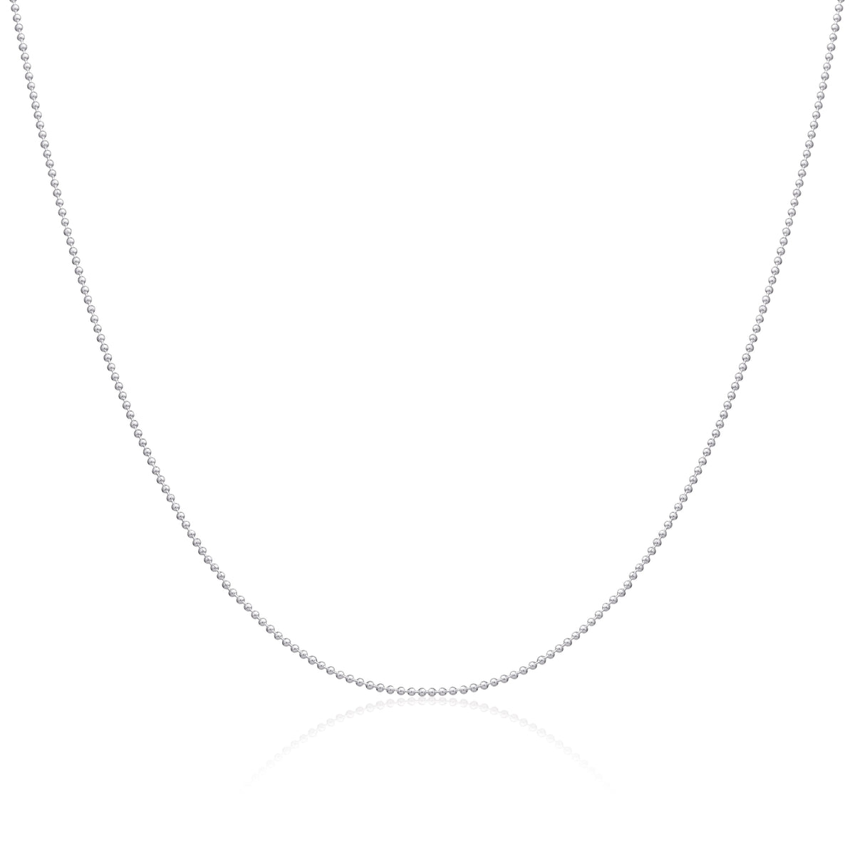 Perlenkette aus Sterlingsilber, 1 mm