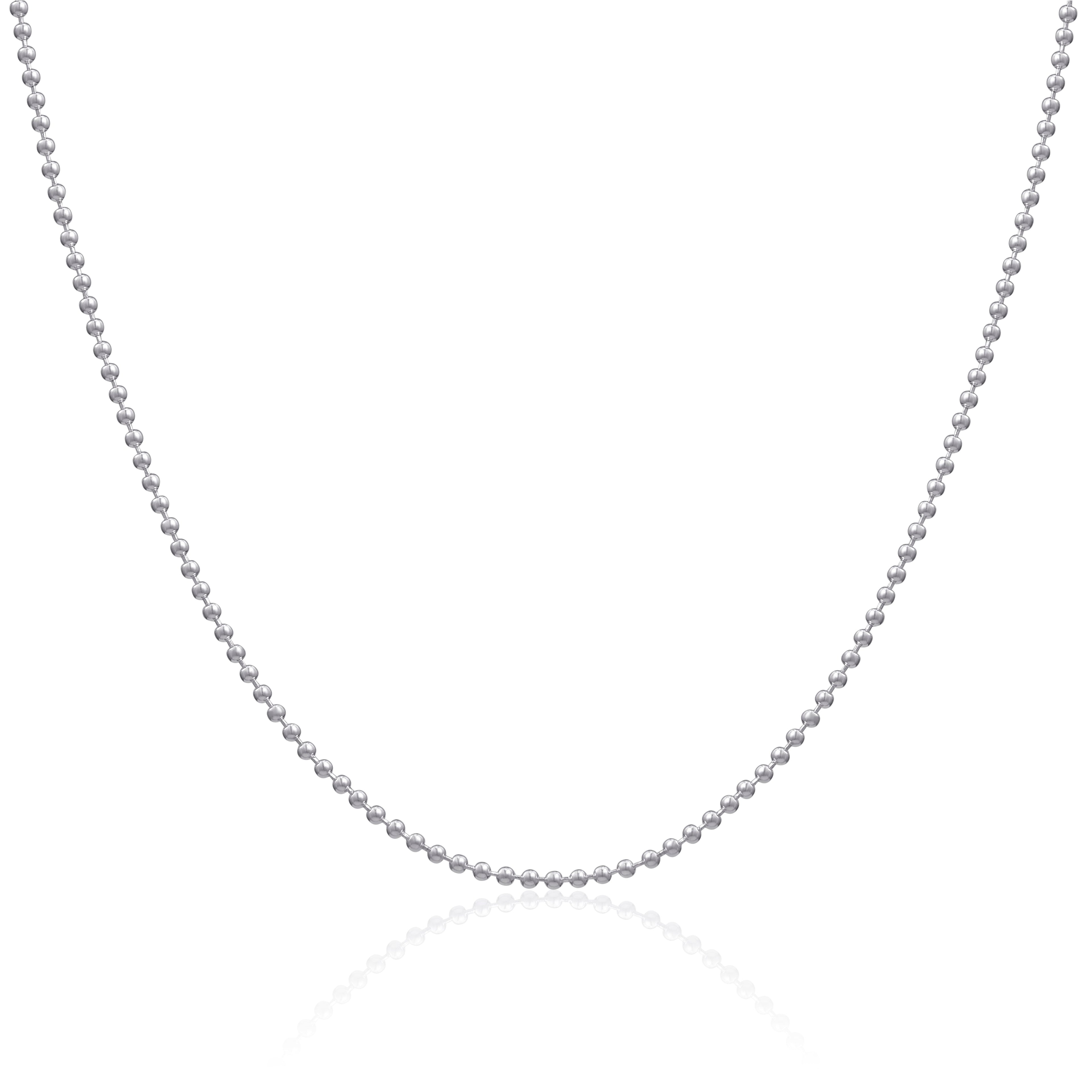 Perlenkette aus Sterlingsilber, 2 mm