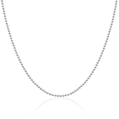 Perlenkette aus Sterlingsilber, 2 mm
